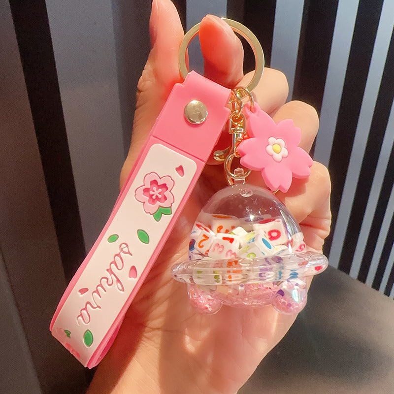 PVC dice pink oiled keychain MIC-OuS022