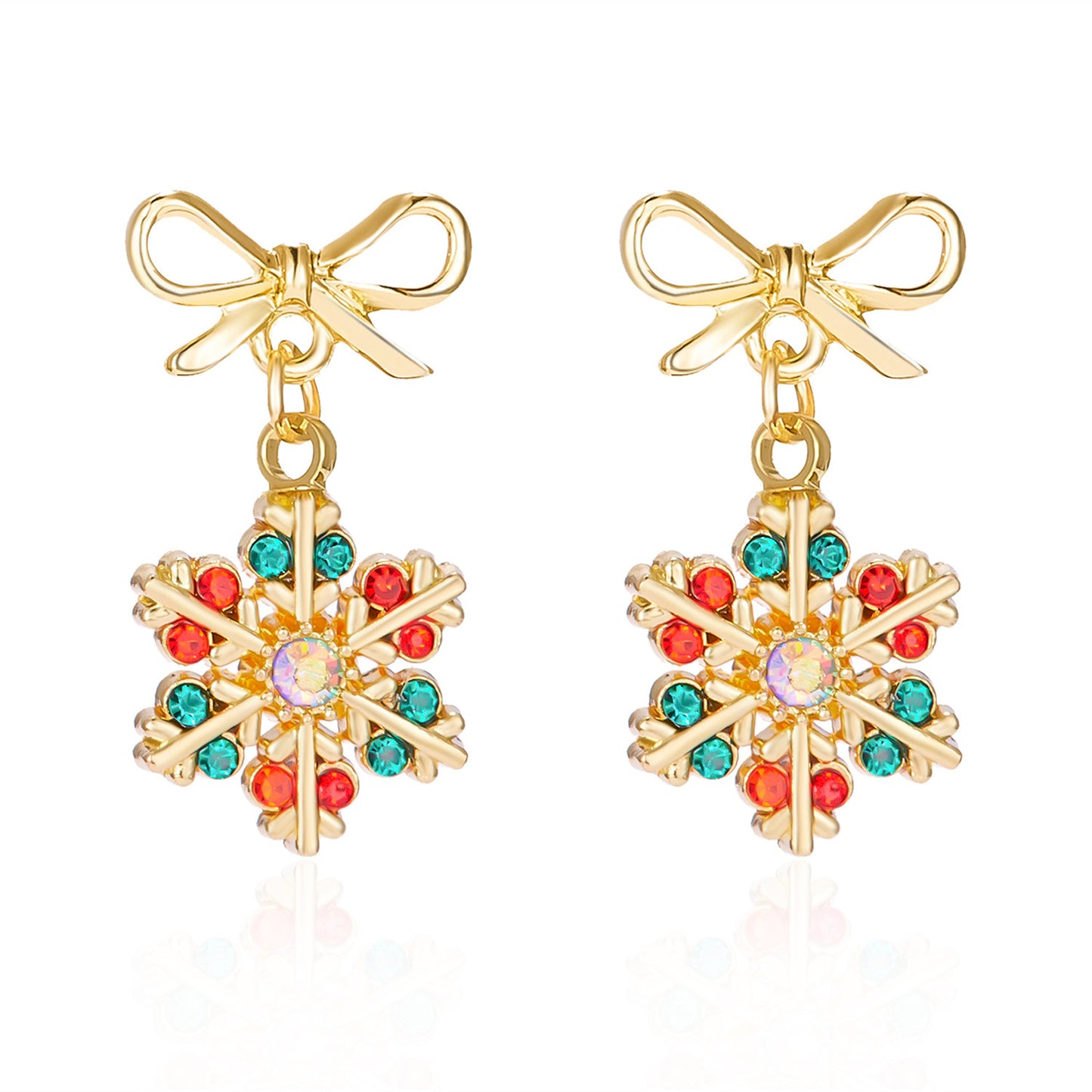 Alloy Santa Claus Bell Snowflake Earrings (Minimo de Compra 2)  MIC-JueH002