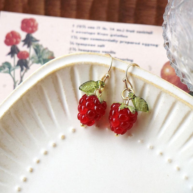 Alloy fruit strawberry tassel earrings (Minimo de compra 2) MIC-KuL008