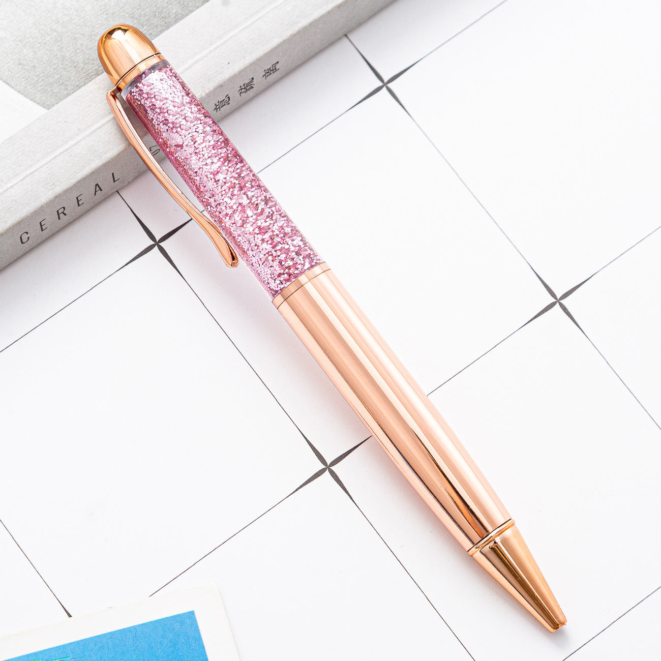 Metal Gold Powder Whirling Ballpoint Pen Huah011