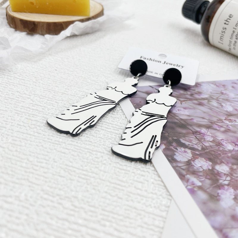 Acrylic broken arm Venus earrings Minimo de compra 2 MIC-BenD001