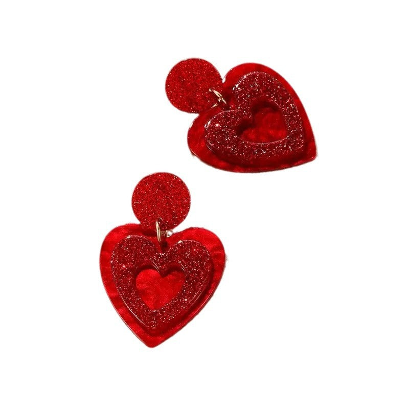 Acrylic Valentine's Day Love Earrings (Minimo de compra 2) MIC-AnD005