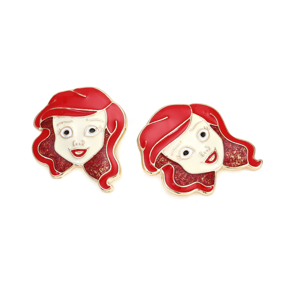 Alloy diamond inlaid cartoon character earrings MIC-ManY034