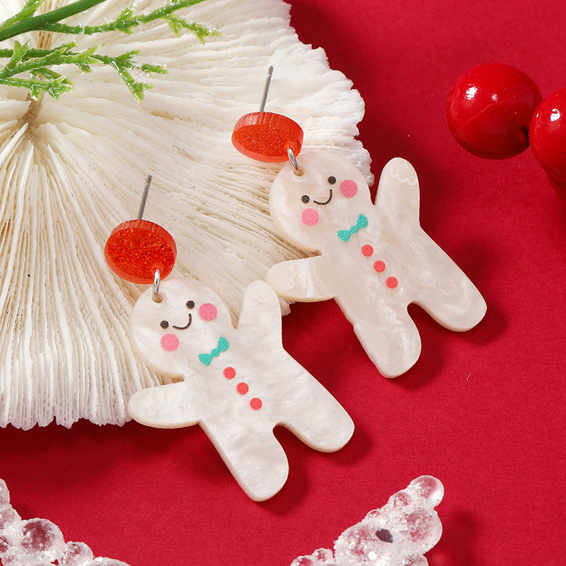 Alloy Cute Santa Claus Earrings MYA-KaiQ039