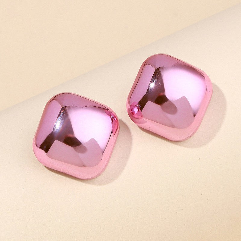 Alloy Candy Color Half Round Earrings (Minimo de Compra 2) MYA-ShangH012