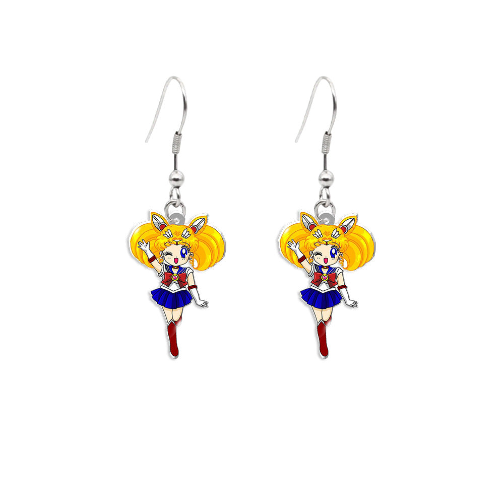 Alloy cartoon beautiful girl warrior earrings (Minimo de compra 5) MIC-XiangL082