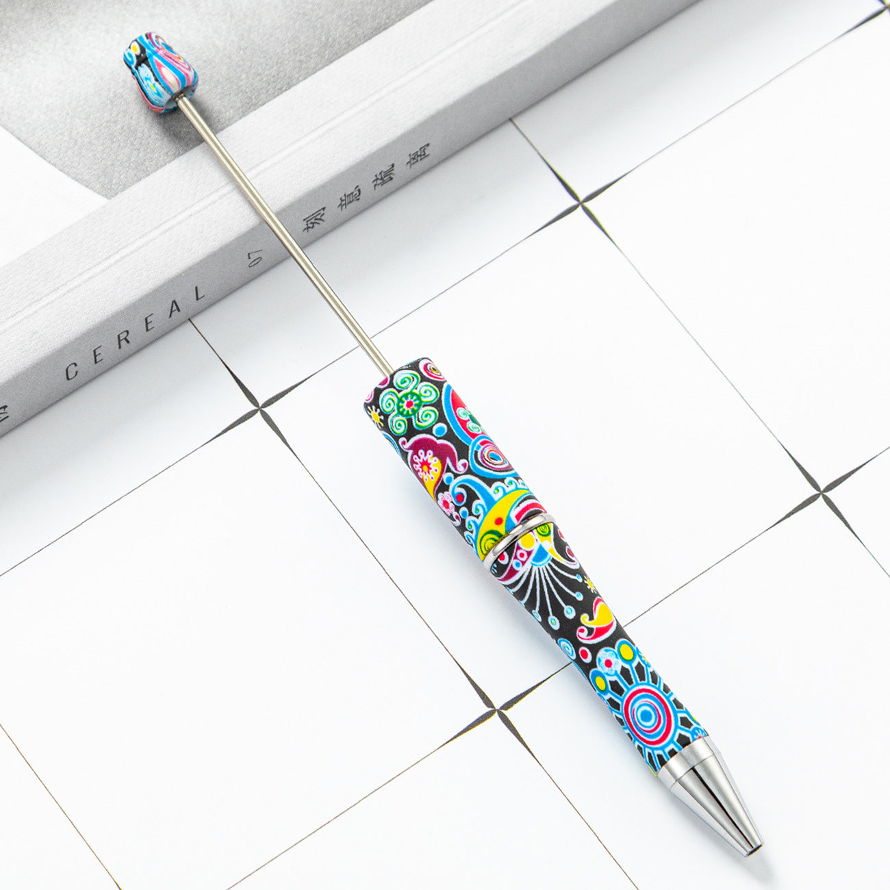 DIY Leopard Floral Cow Plastic Bead Pen HuaH002