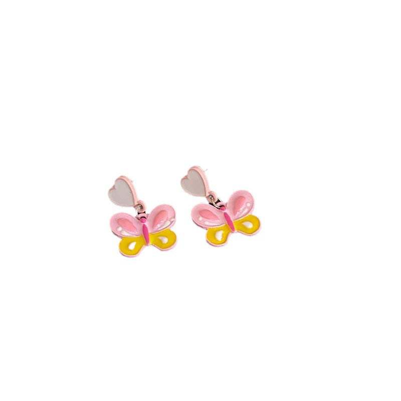 Resin Colored Love Butterfly Earrings (Minimo de Compra 2) MYA-JinK001