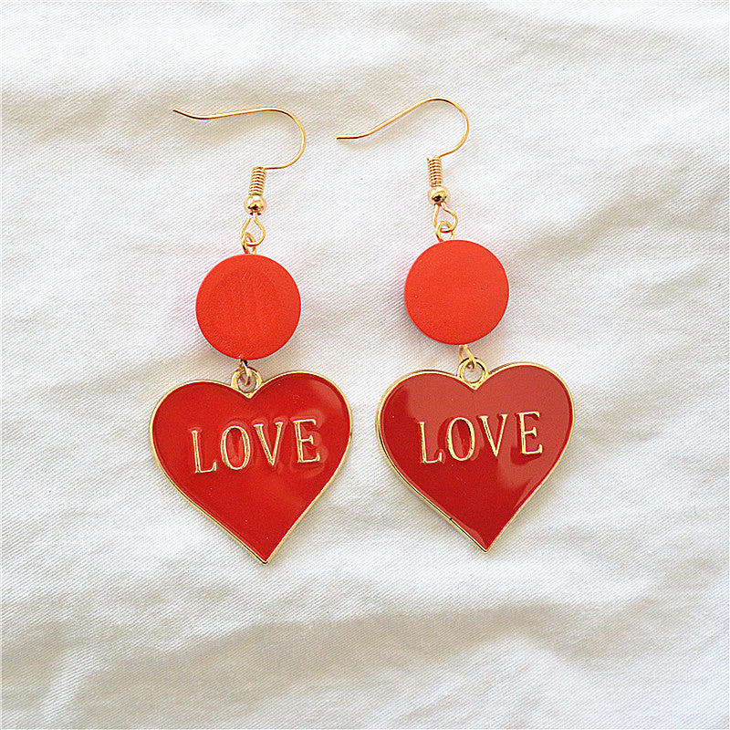 Acrylic Valentine's Day Love Earrings MYA-XieN056