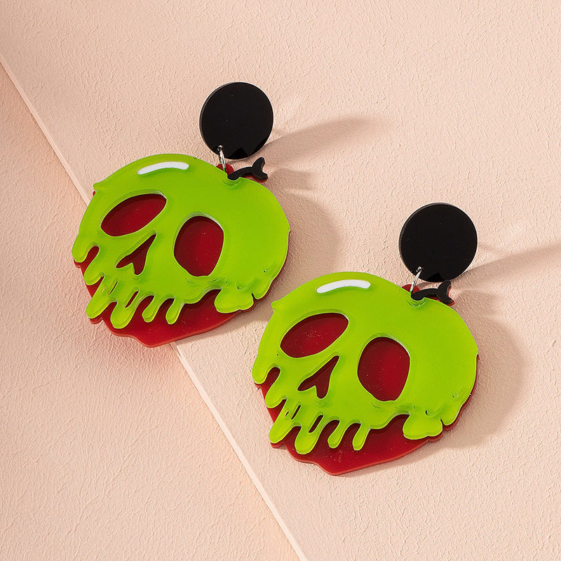 Alloy skull head earrings (Minimo de compra 2) MIC-HLM015