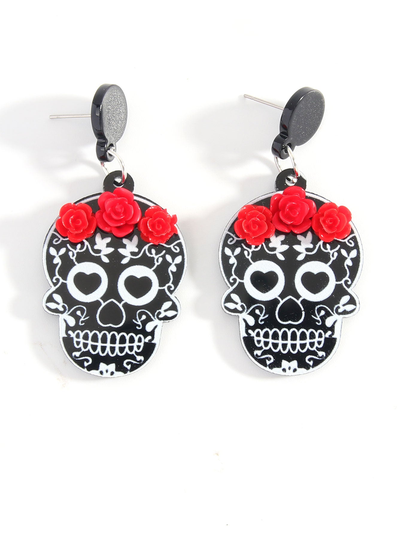 Acrylic Dark Brother Rose Earrings MYA-HuiS001