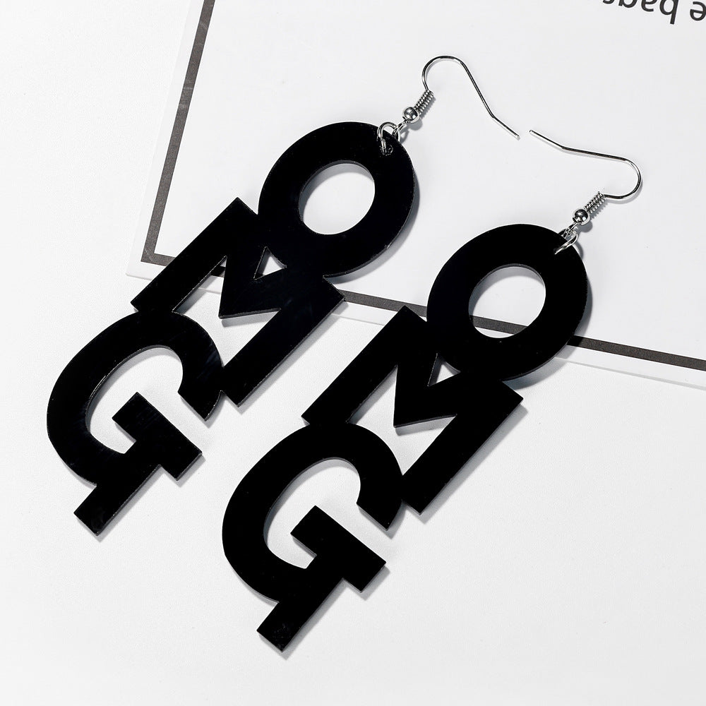 Acrylic English Letter Earrings MIC-JuF006