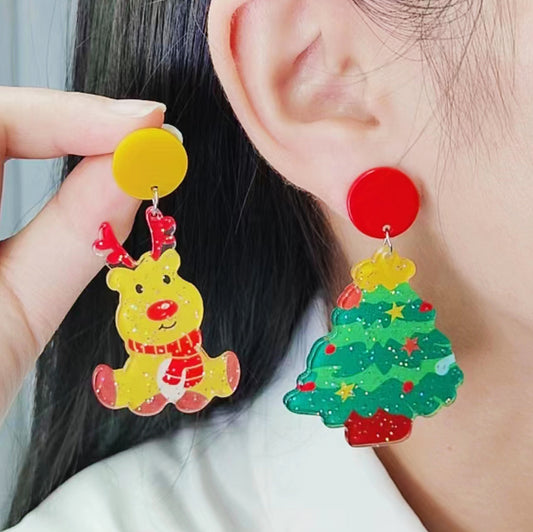 Alloy New Christmas Elk Snowflake Earrings (Minimo de Compra 2) MYA-DuA063