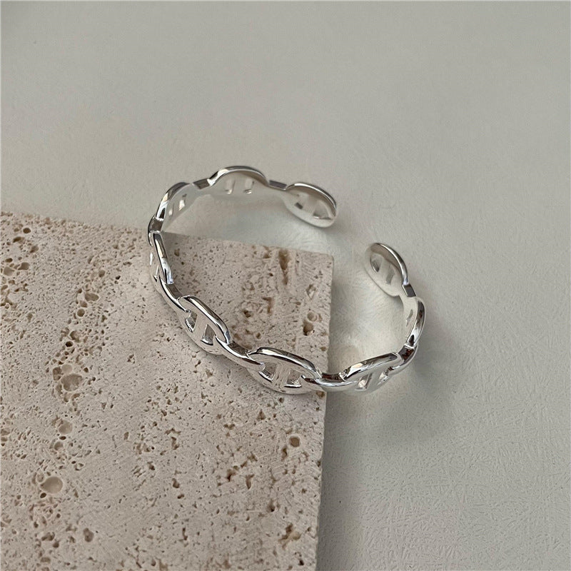 S925 sterling silver pig nose bracelet US-JiaY023