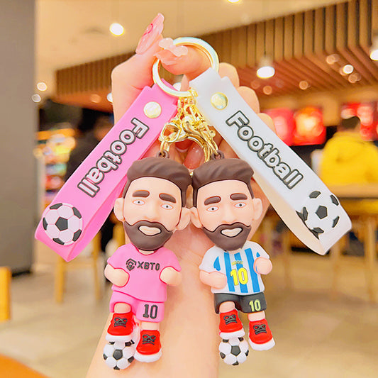 PVC cartoon football Messi keychain MYA-YiD039