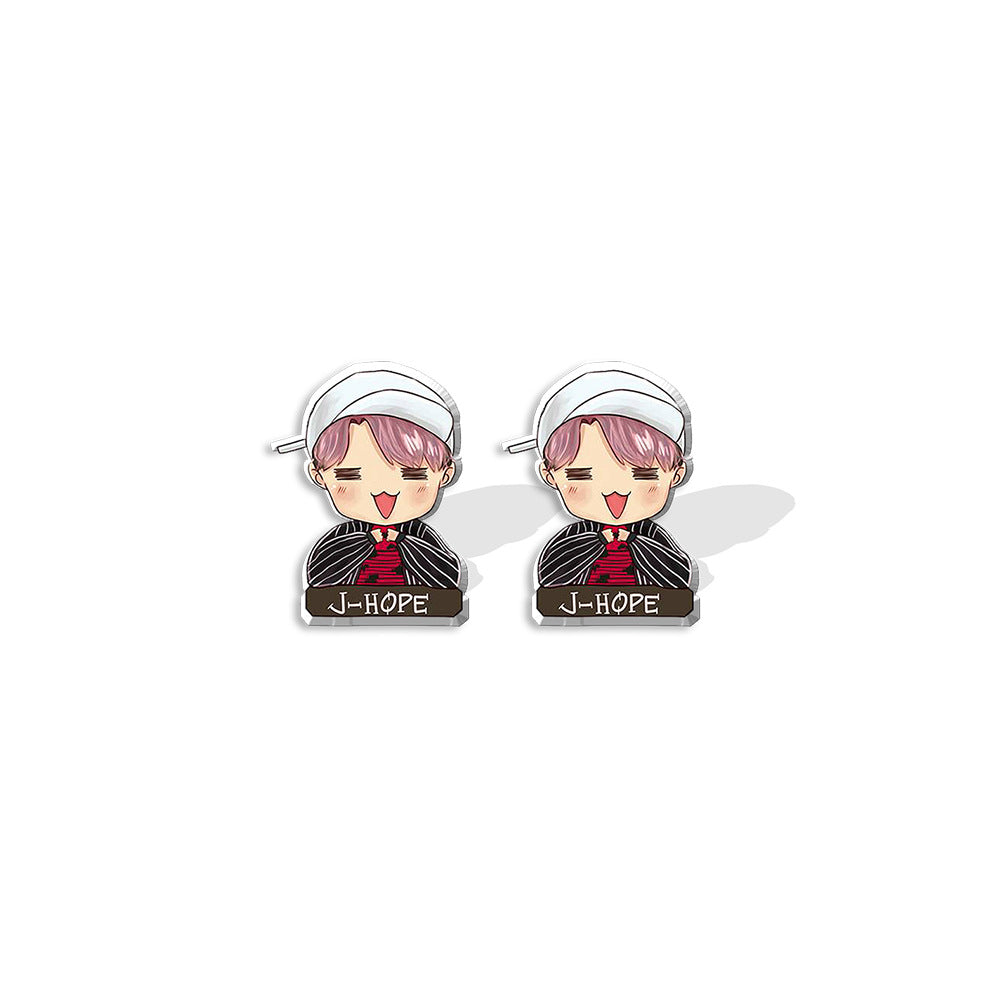 Acrylic BTS bulletproof youth group earrings (Minimo de compra 5) MYA-XiangL053