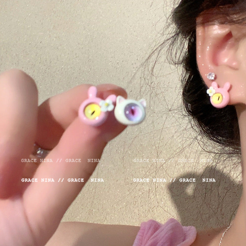 Alloy Eye Cute and Fun Earrings MIC-BeiY008