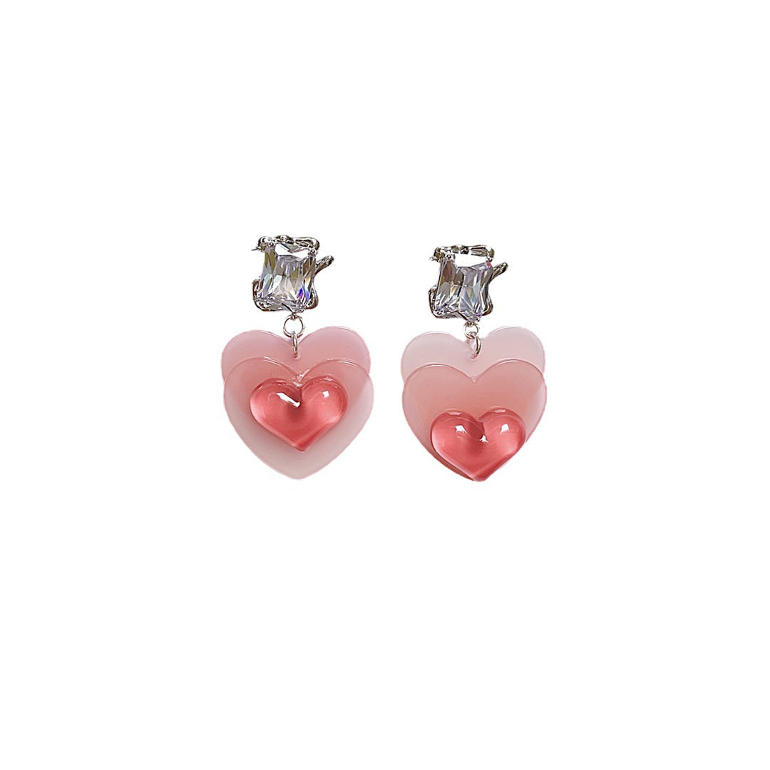 Alloy gradient peach earrings (Minimo de compra 2) MIC-BiShang007