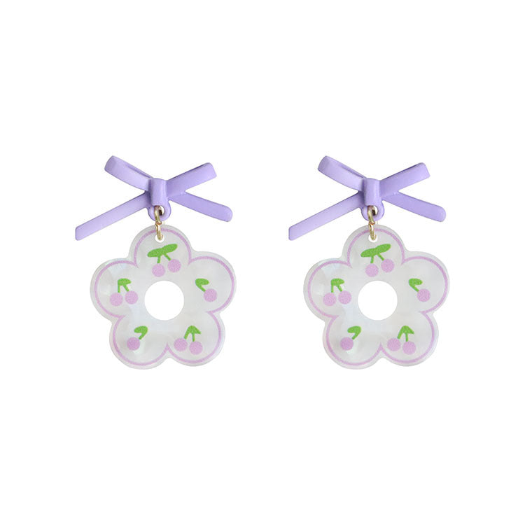 Acrylic Hollow Flower Earrings MIC-QingJ024