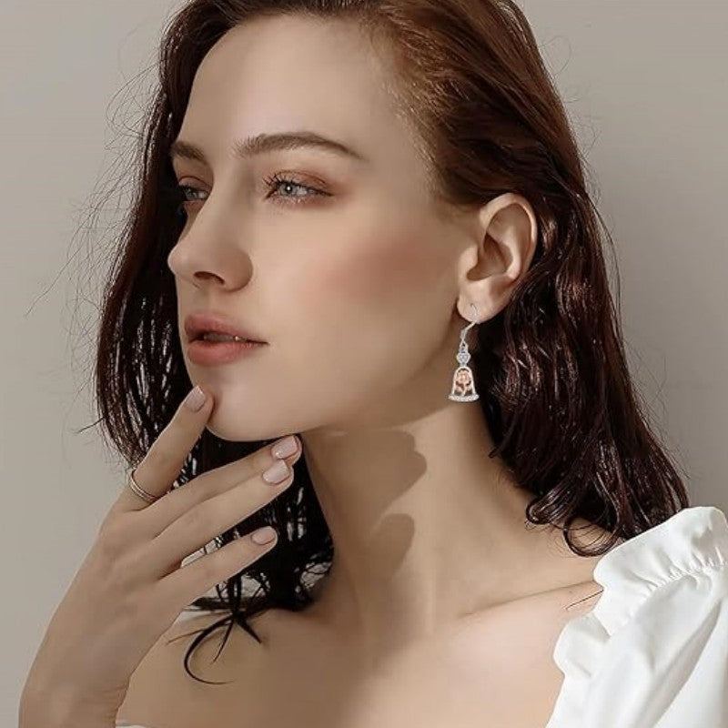 Alloy hollow flower inlaid diamond earrings (Minimo de compra 10) MIC-ZhuY008