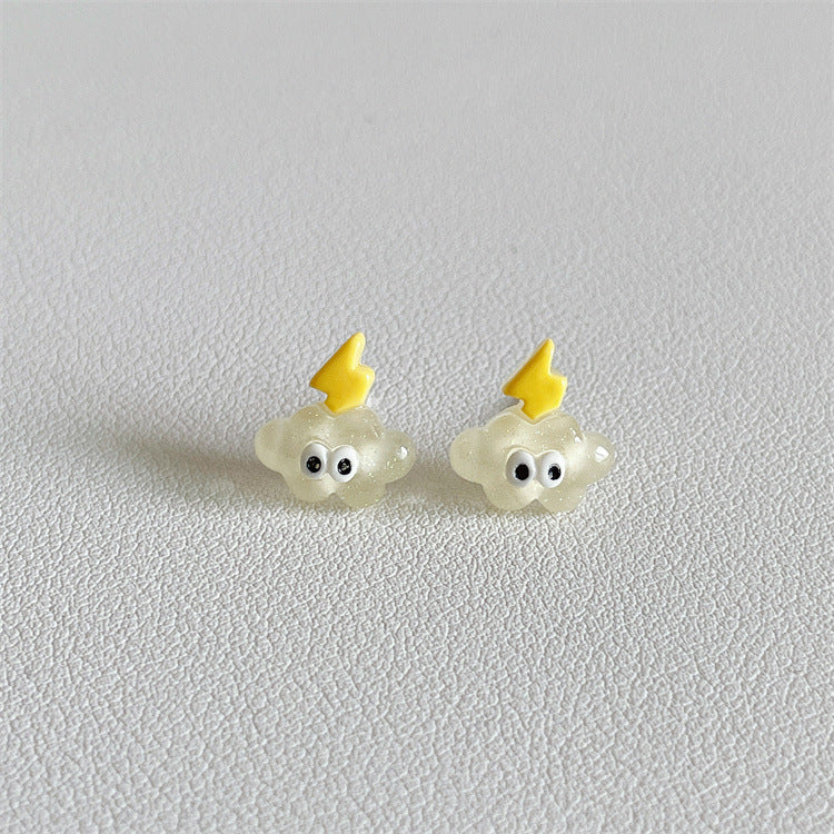 Resin Five Point Star Peach Heart Cloud Earrings (Minimo de Compra 2) MYA-WWHM052