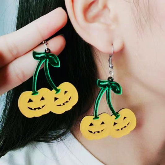 Acrylic Halloween Pumpkin earrings (Minimo de Compra 2) MYA-DuA031