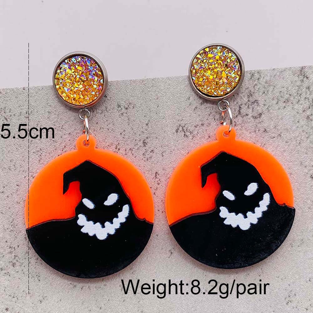 Acrylic Halloween Ghost Skull Earrings (Minimo de Compra 2) MIC-ChenY015