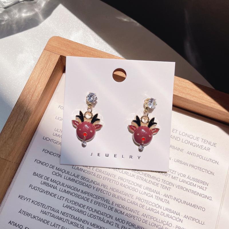 Alloy Bell Elk Snow Flower Earrings (Minimo de Compra 2)  MIC-YingH007