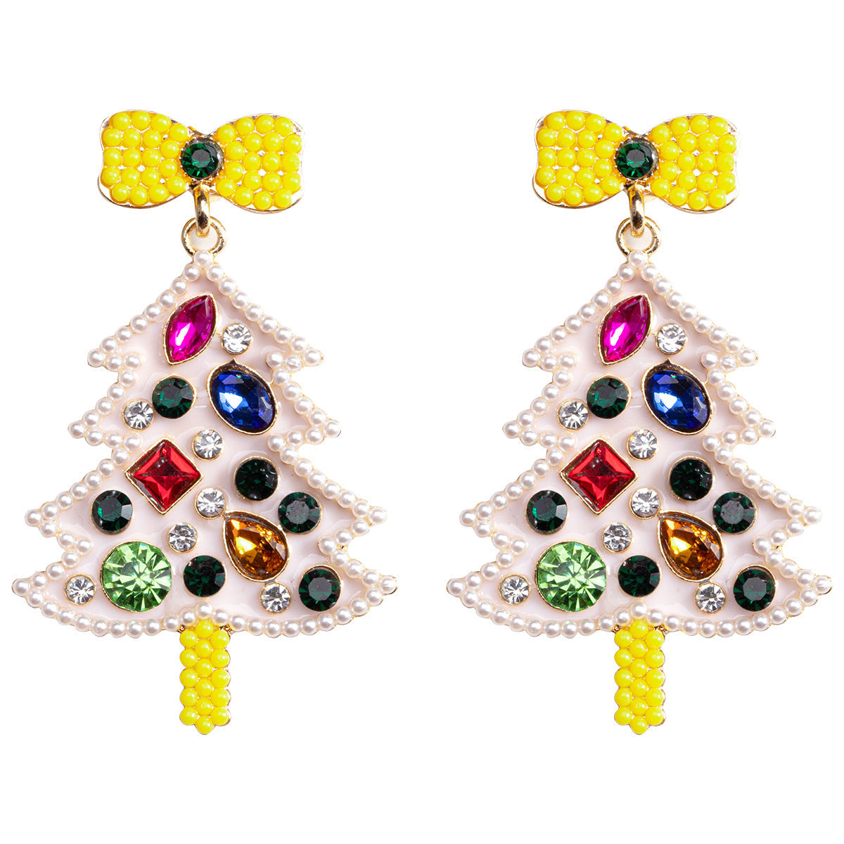 Alloy Christmas Tree Bell Earrings (Minimo de Compra 2) MIC-DWKM006