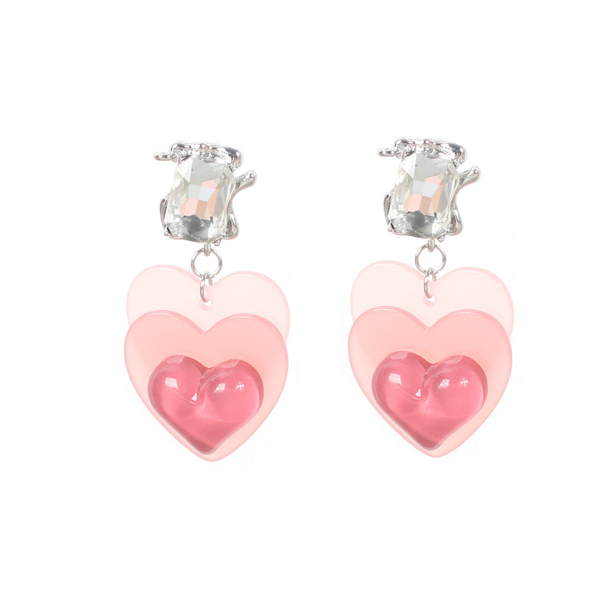 Alloy Pink Love Earrings (Minimo de compra 5) MIC-YiRan003