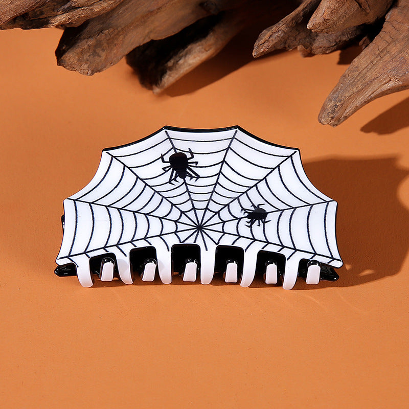 Plastic Halloween funny spider web hair clip (Minimo de Compra 10) MIC-HangX001