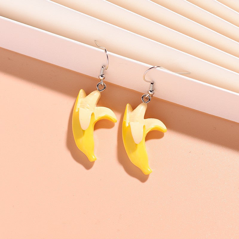 Resin mini banana earrings MIC-XunT003