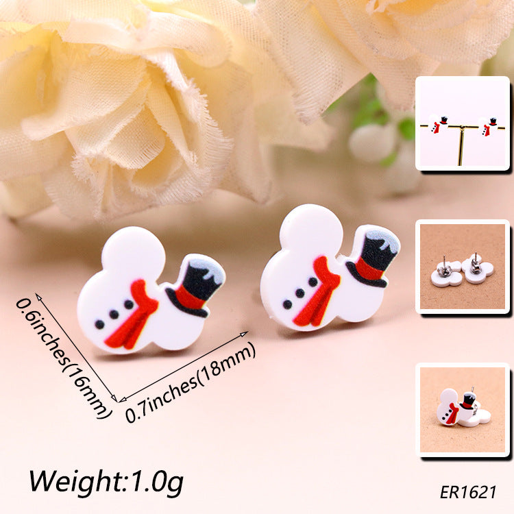 Acrylic Christmas Hat Earrings (Minimo de compra 5) MYA-XiaoY062