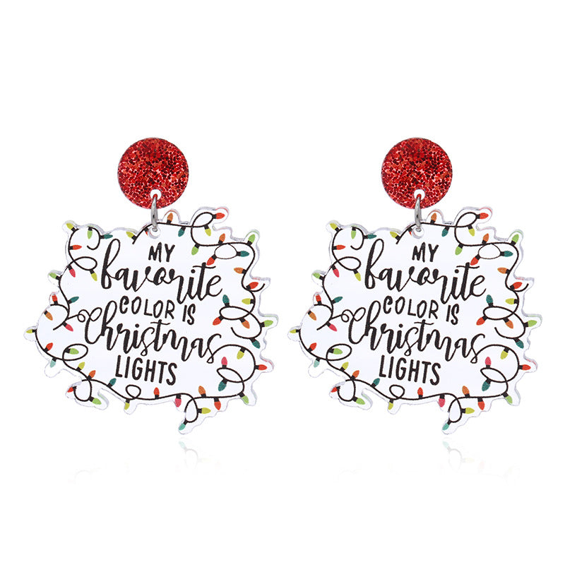 Alloy Christmas Hat Rainbow Earrings MIC-KaiQ037