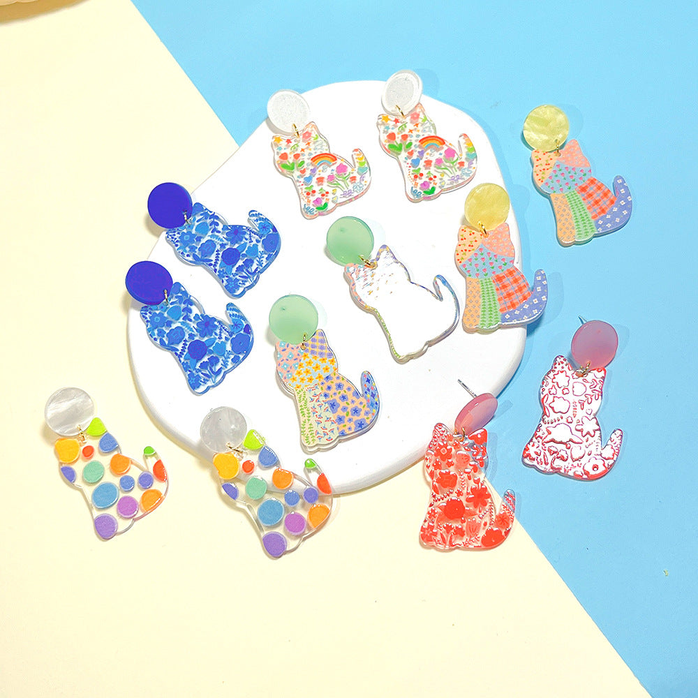 Acrylic New Cartoon Animal Earrings  (Minimo de Compra 2) MYA-PingH025