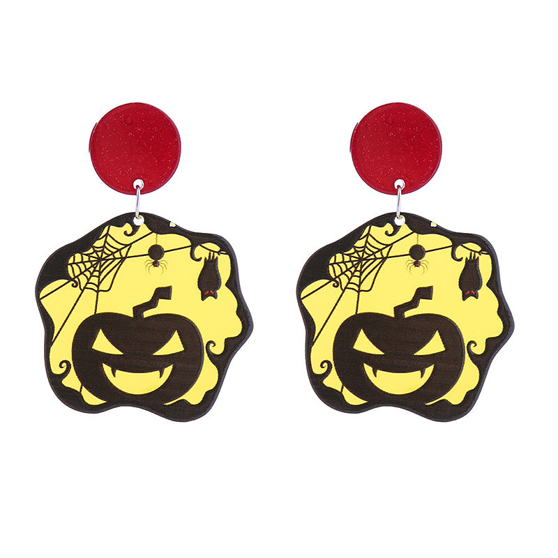 Acrylic Pumpkin Skeleton Ghost Earrings (Minimo de Compra 2) MIC-ChouT038