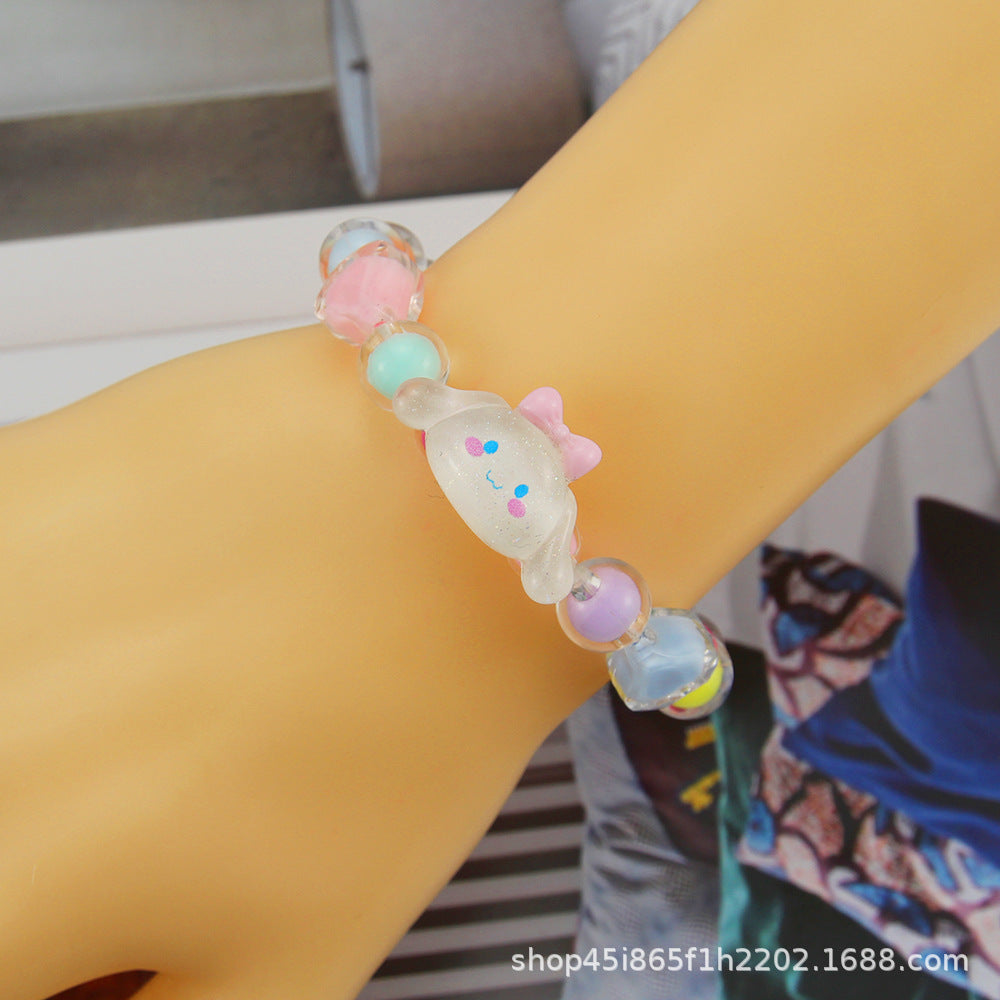 Alloy jelly colored bead bracelet MIC-QiX002