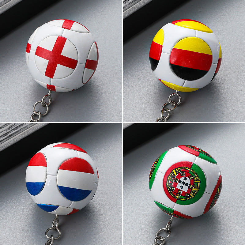 Keychain PVC World Cup Printed Flag Soccer Small Gift Pendant RuiQi002