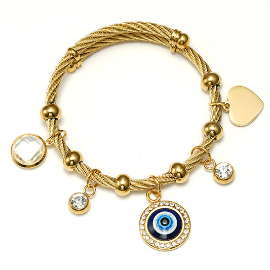 Stainless Steel Evil Eye Bracelet Minimo de compra 2 MIC-XiangJ005