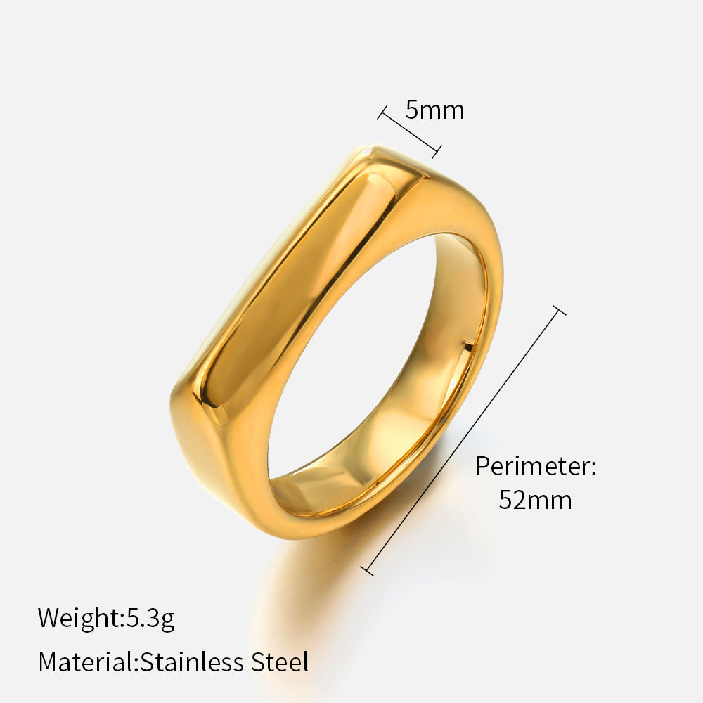 Stainless steel gold-plated diamond ring （Minimo de compra 2） MIC-chenH008