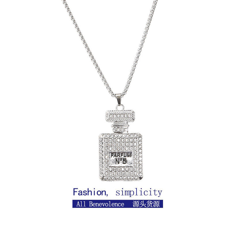 Stainless steel diamond perfume bottle necklace (Minimo de Compra 2)  MYA-ZhongR001