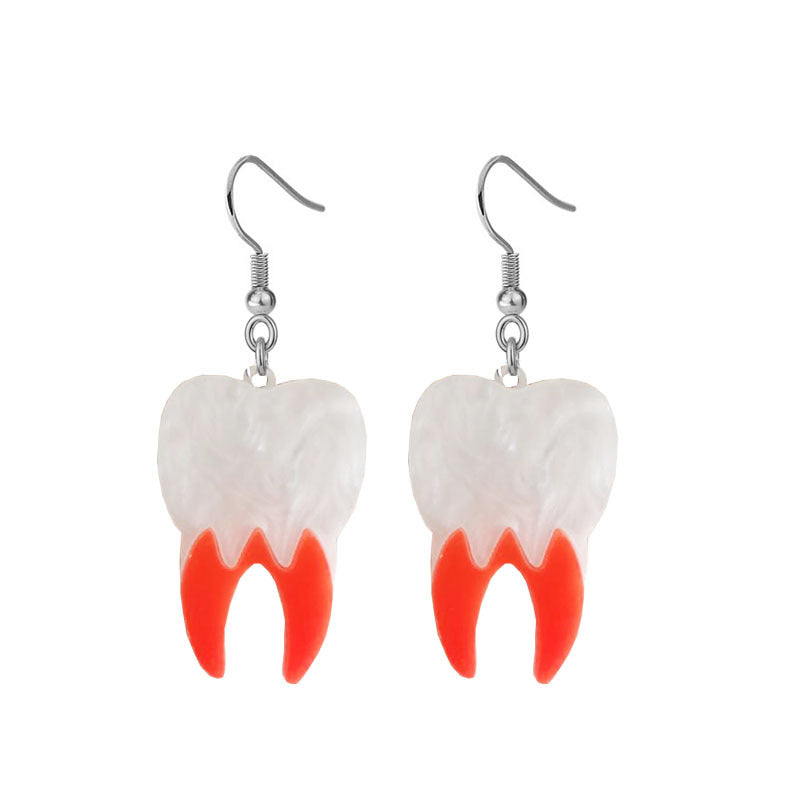 Acrylic Multi Color Teeth Earrings (Minimo de compra 2) MIC-XiangE001