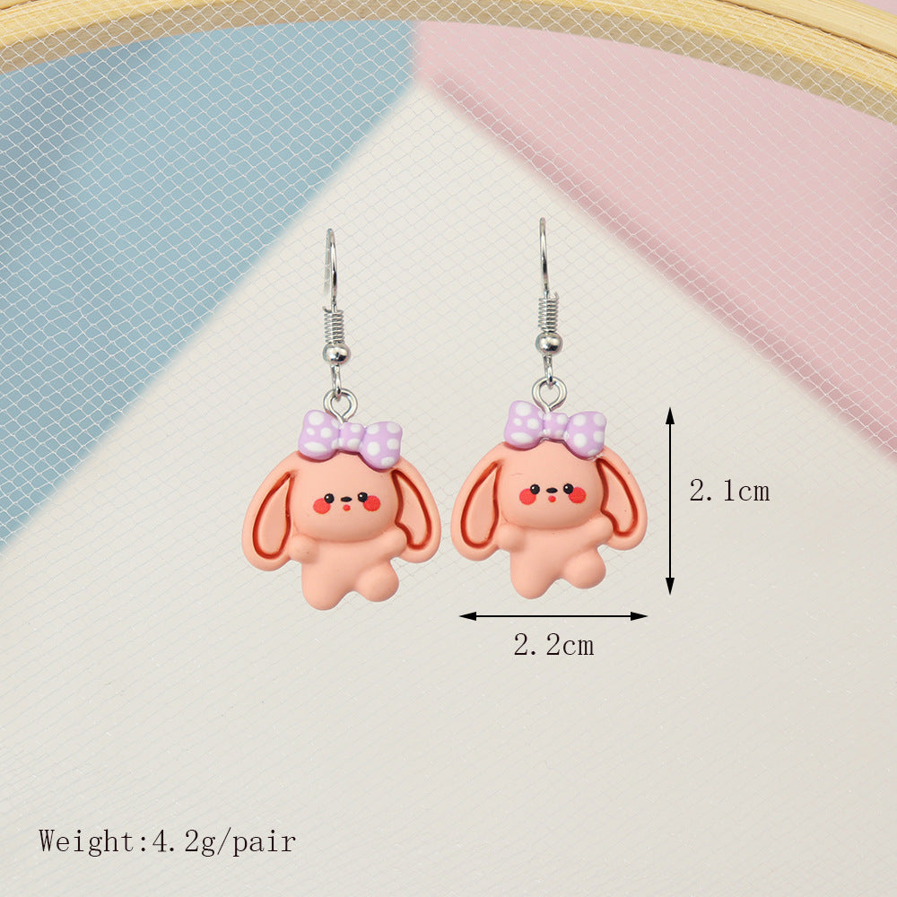 Alloy cartoon animal rabbit elephant earrings MIC-NiQ028