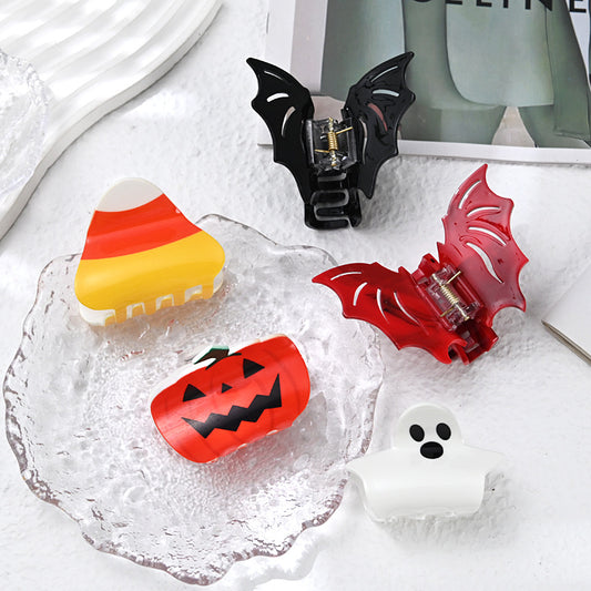 Plastic Halloween Pumpkin Bat Hair Clip (Minimo de Compra 10) MIC-HangX004