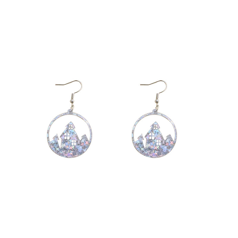 Acrylic Star Snowflake Earrings MIC-OuG087