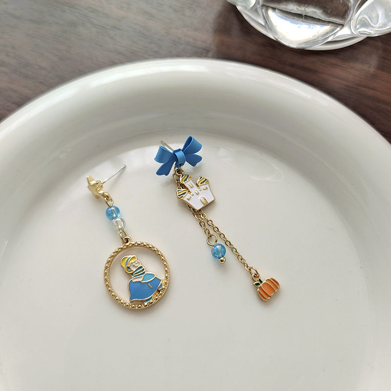 Alloy cute cartoon Cinderella earrings (Minimo de Compra 2) MIC-BLD070