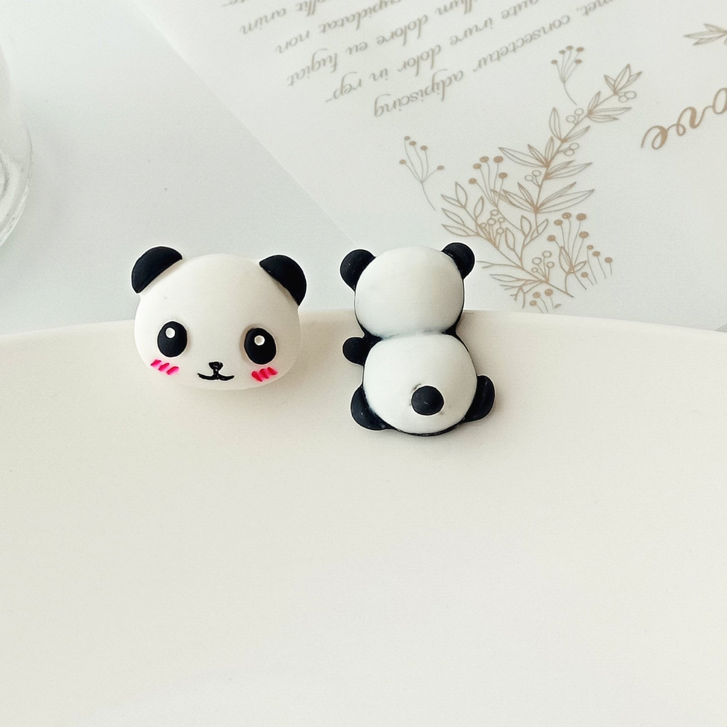 S925 Silver Post Cute Panda Stud Earrings MIC-YKT012