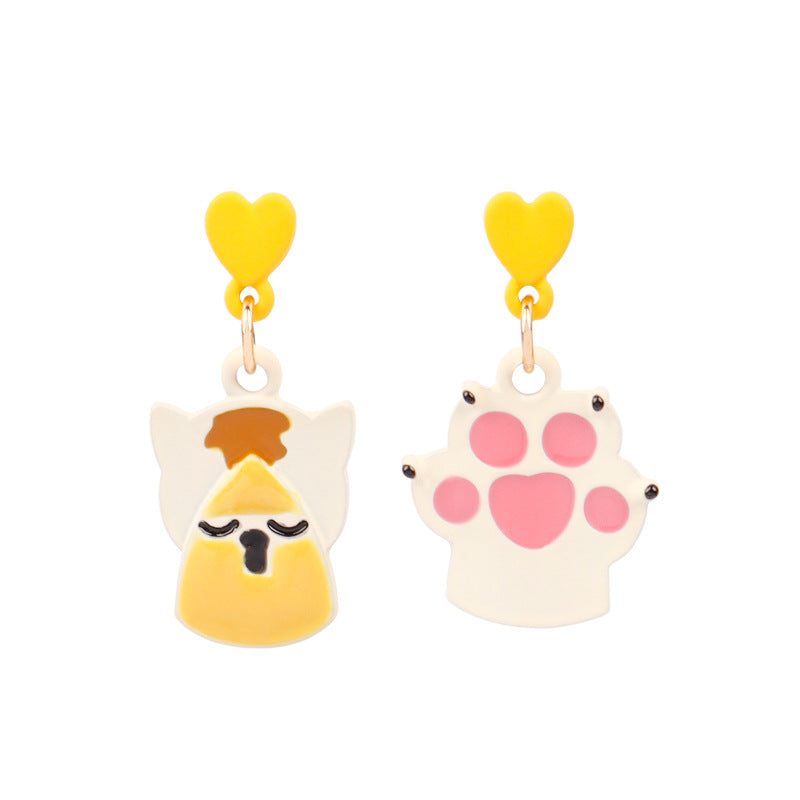 Alloy cute cartoon kitten earrings MIC-LSY018