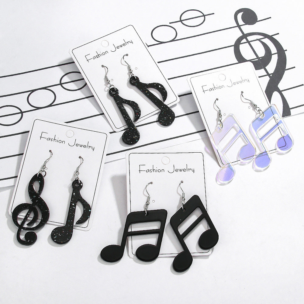 Acrylic Colorful Music Symbol Earrings (Minimo de compra 2) MIC-ManT023