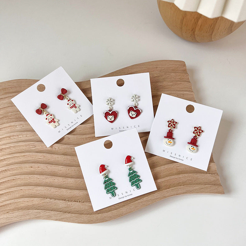 Alloy Christmas series earrings MIC-MiS018